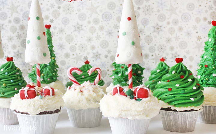 Идеи украшения кексов к Рождеству