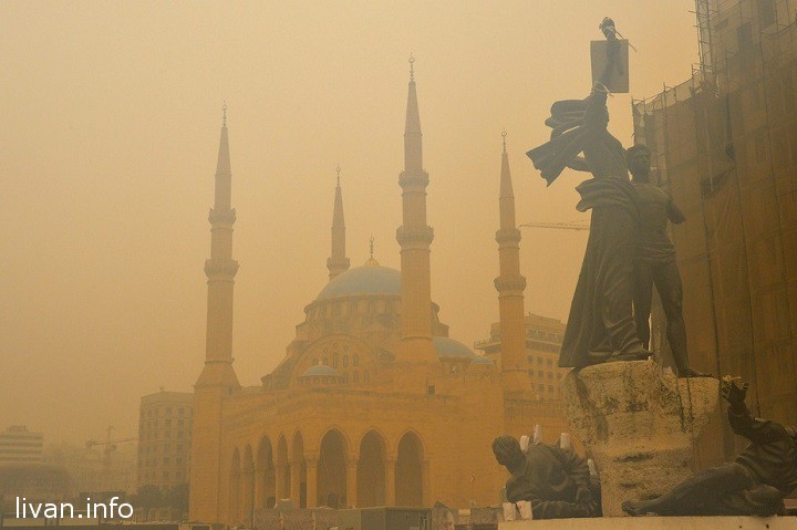 Песчаная буря в Ливане