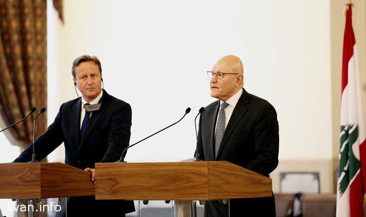 Премьер-министр Великобритании Дэвид Кэмерон и Премьер-министр Ливана Таммам Салам