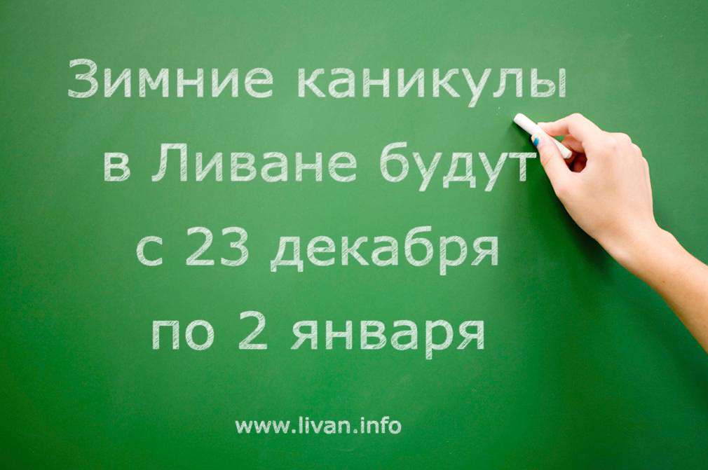 Зимние каникулы в Ливане будут с 23 декабря по 2 января