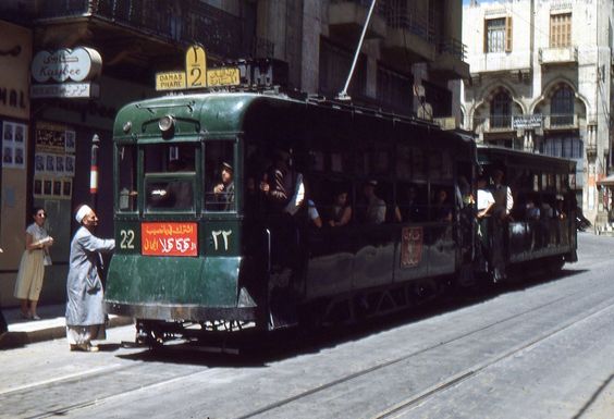Трамвай в 60х на улице Бейрута