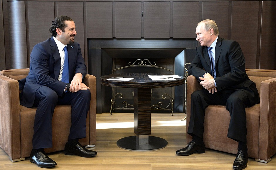 Владимир Путин провел в Сочи переговоры с премьер-министром Ливана Саадом Харири